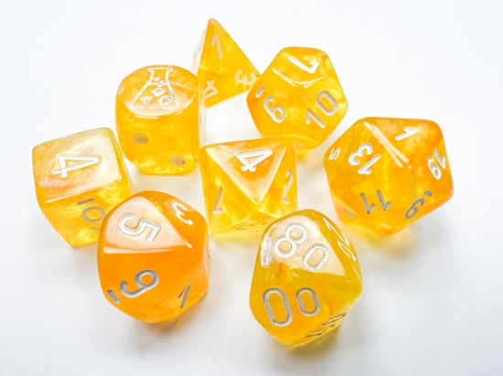 Chessex Lab Dice: Borealis Canary/white