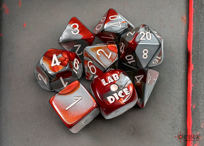 Chessex Lab Dice: Gemini Red-Steal/White