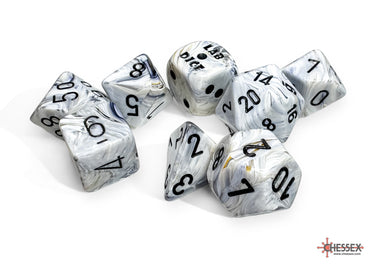 Chessex Lab Dice: Marble Calcite/Black