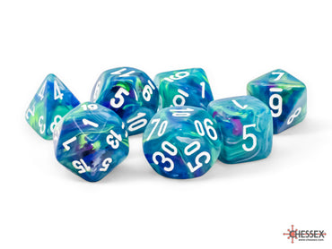 Chessex Mega Dice: Festive - Waterlily/White