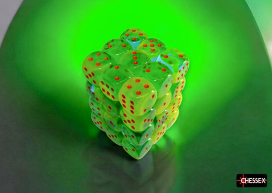 Chessex: Gemini Plasma Green-Teal/orange 12mm d6 Dice Block (36 dice)