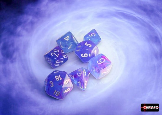 Chessex: Nebula Aura/white Polyhedral 7-Die Set