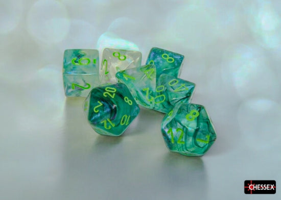 Chessex: Borealis Kelp/light green Polyhedral 7-Die Set