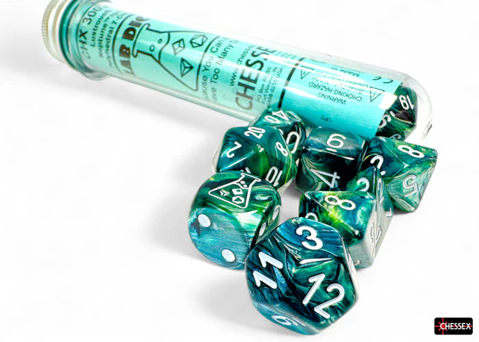 Chessex Lab Dice: Lustrous Neptune/grey