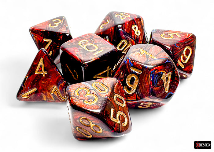 Chessex: Mega Dice: Scarab - Blue Blood/gold
