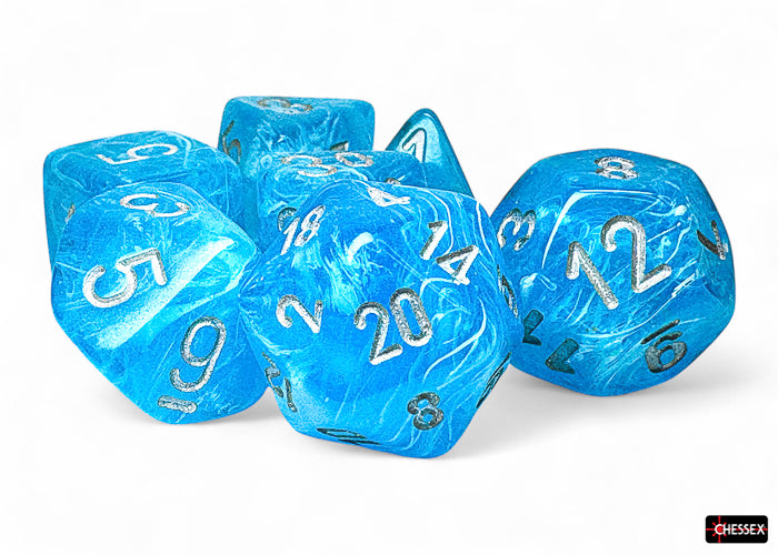 Chessex: Mega Dice: Luminary - Sky/silver