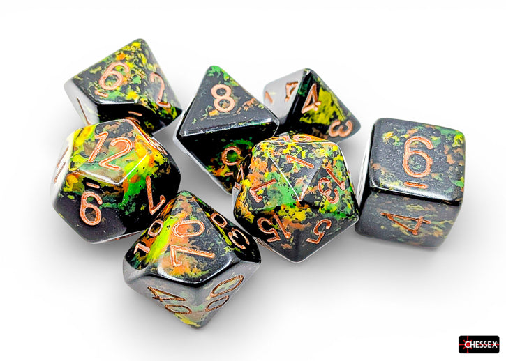 Chessex: Brush Deep Forest/gold Polyhedral 7-Die Set