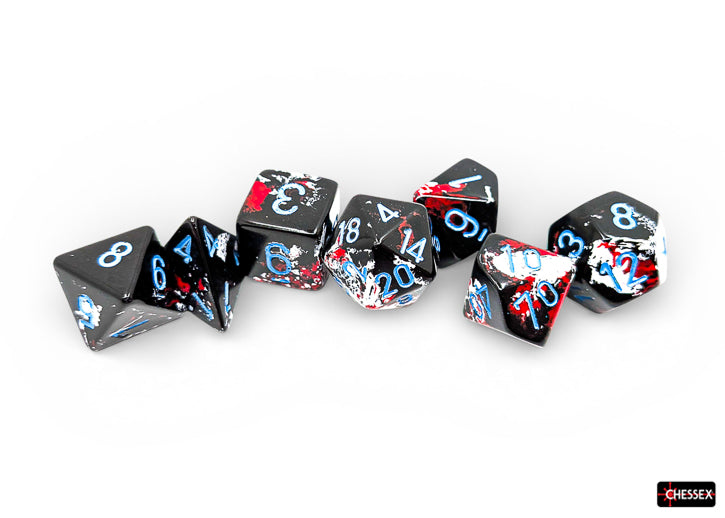 Chessex: Brush Dark Side/blue Polyhedral 7-Die Set