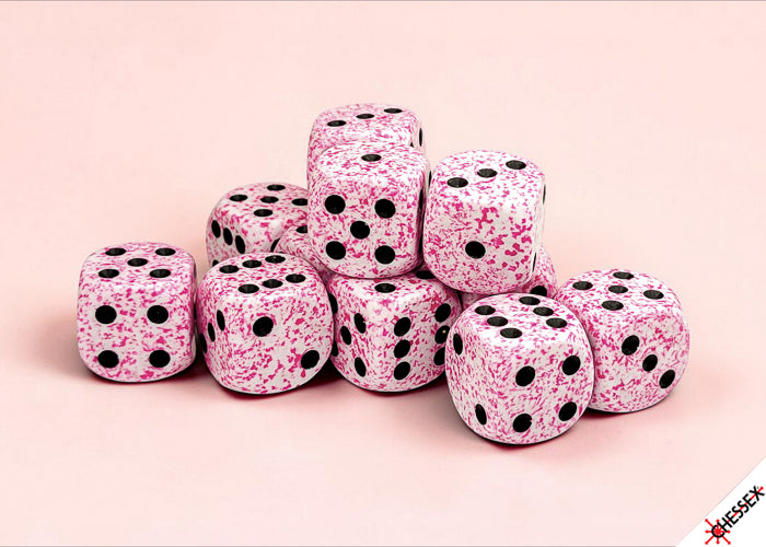 Chessex: Speckled Pink 16mm d6 Dice Block (12 dice)