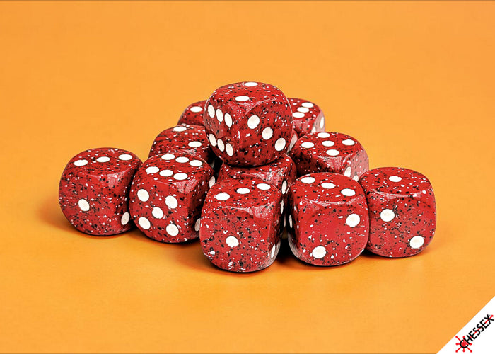 Chessex: Speckled Lava Stone 16mm d6 Dice Block (12 dice)