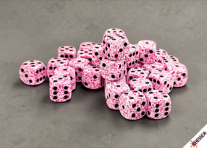 Chessex: Speckled Pink 12mm d6 Dice Block (36 dice)