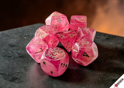 Chessex Lab Dice: Shimmer Ignis/Gold