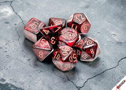 Chessex Lab Dice: Lustrous Gothic/Copper