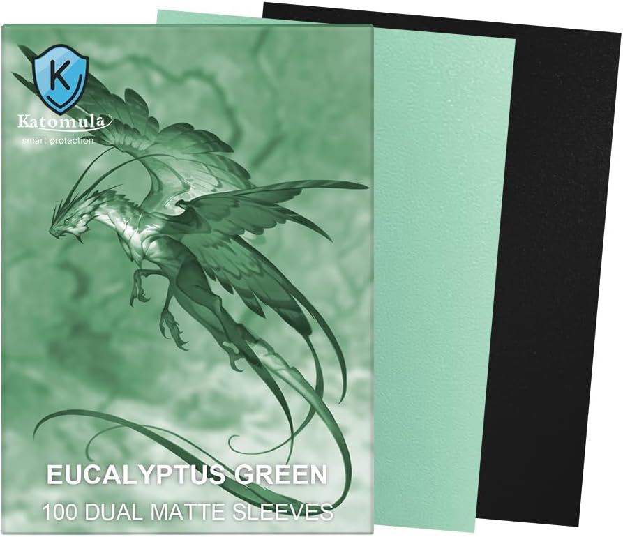 Katomula: Dual Matte Sleeves - Eucalyptus Green (100ct sleeves)