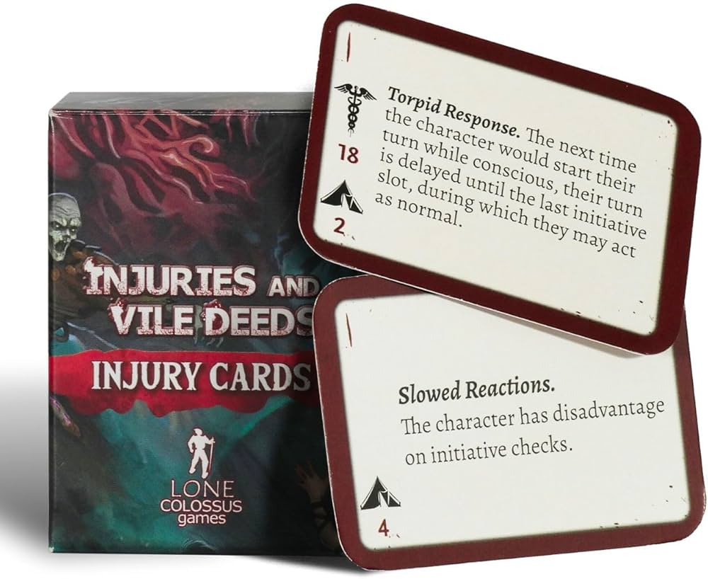 Injuries and Vile Deeds: PC Injury Cards