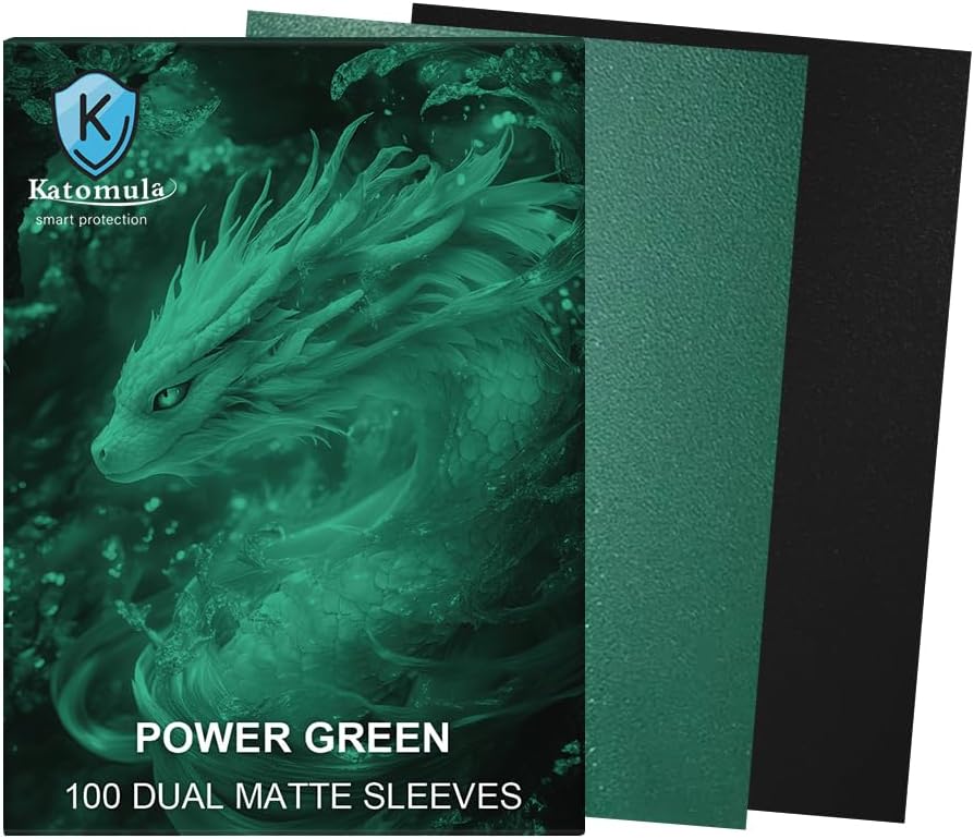 Katomula: Dual Matte Sleeves - Power Green (100ct sleeves)
