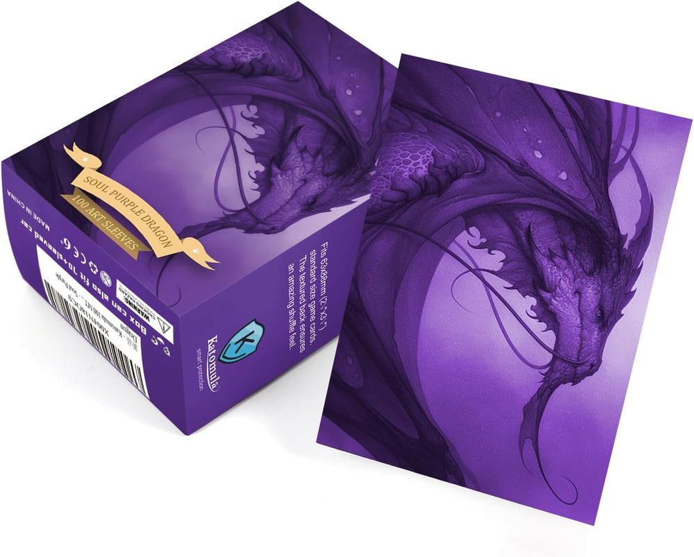 Katomula: Fantasy Series Double Art Sleeves - Soul Purple Dragon (100ct sleeves, 100ct inner sleeves)