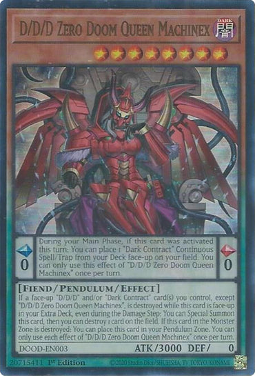 D/D/D Zero Doom Queen Machinex [DOOD-EN003] Ultra Rare