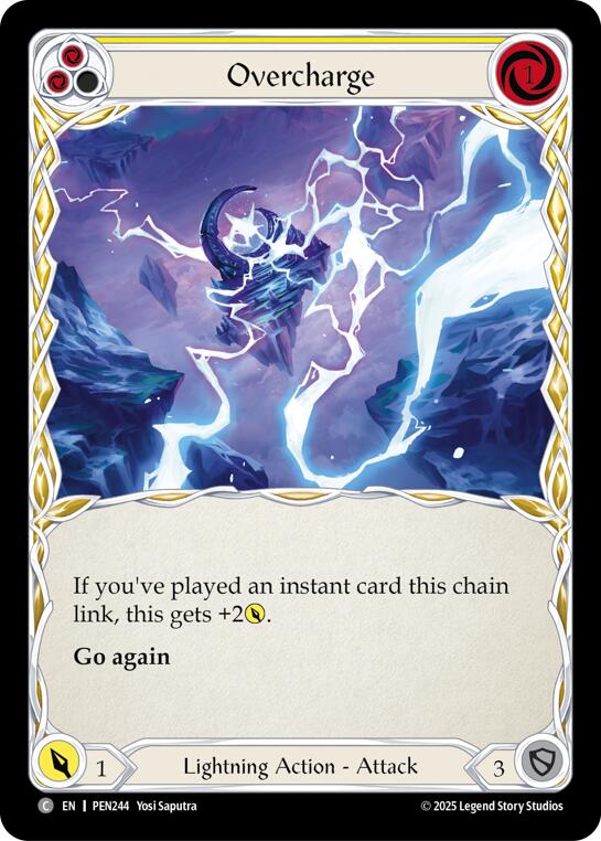 Overcharge (Yellow) (Rainbow Foil) [PEN244] (Compendium of Rathe)  Rainbow Foil