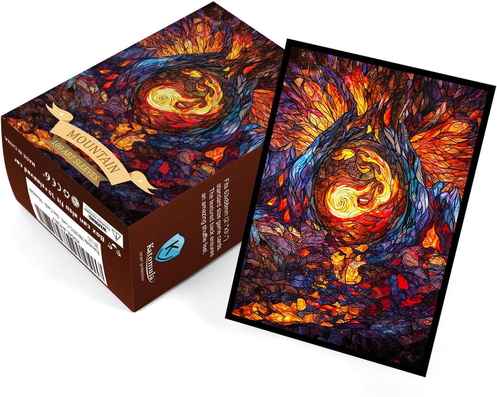 Katomula: Basic Land Series Double Art Sleeves - Mountain (100ct sleeves, 100ct inner sleeves)