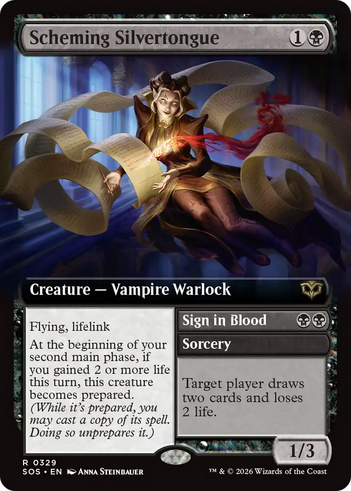 Scheming Silvertongue (Extended Art) [Secrets of Strixhaven]