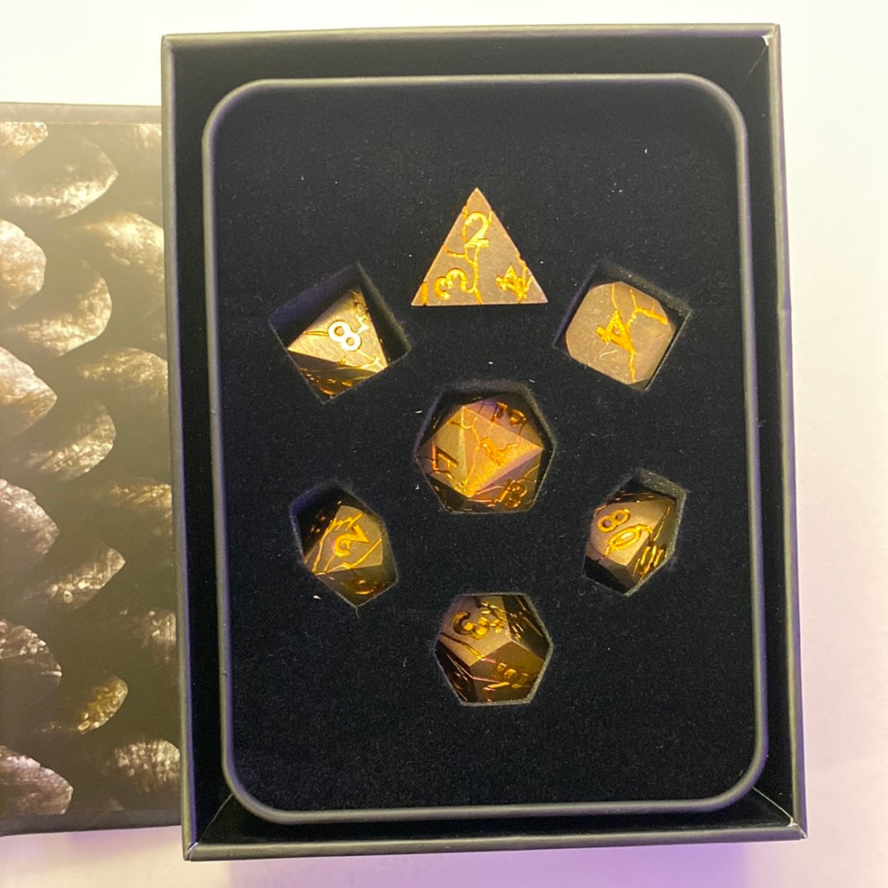 Forged: Golden Storm — Metal Dice Set