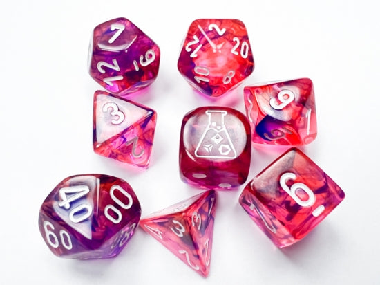 Chessex Lab Dice: Nebula Black Light Special/White