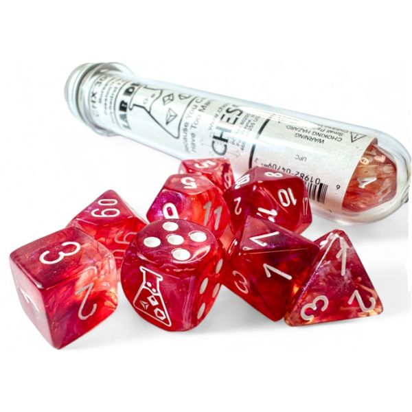 Chessex Lab Dice: Borealis Passion/white