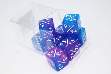 Foam Brain Dice: +1/+1 Blue & Purple Glitter Counters