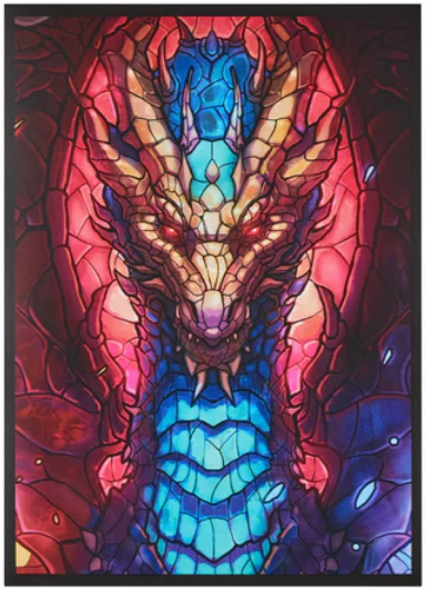 Arcane Fortress: Premium Art Sleeves - Fire and Ice Dragon (100ct)