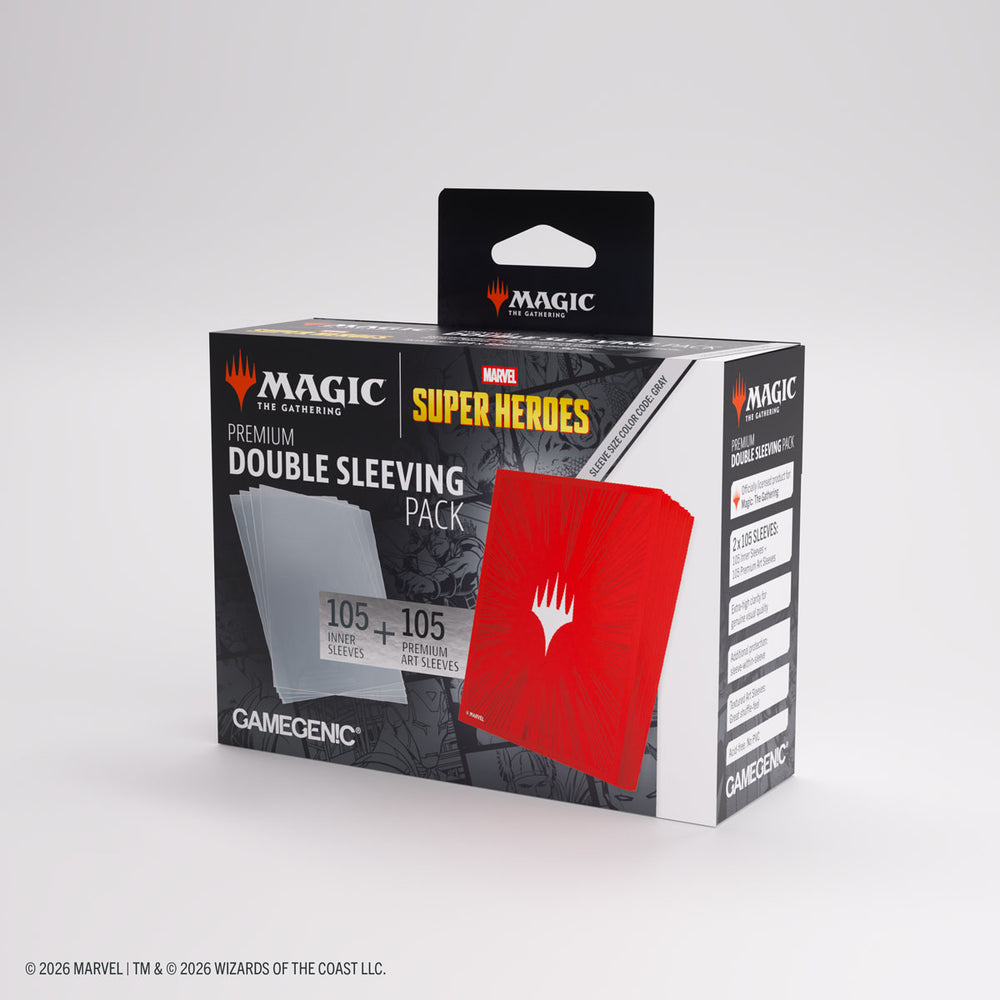 GameGenic - Premium Double Sleeving Pack: M.S.H. - Comic Burst Red