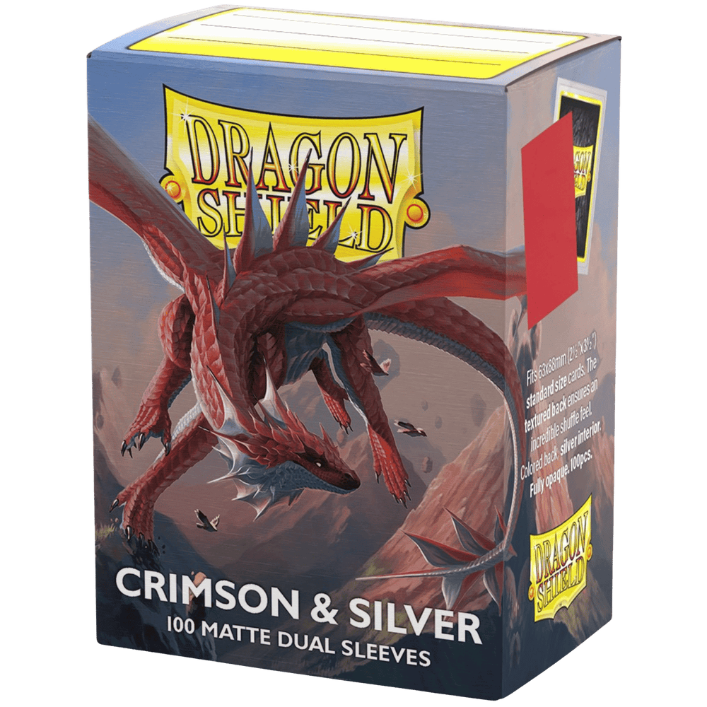 Dragon Shield Sleeves: Standard DUAL- Matte Crimson & Silver