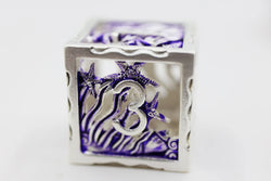 Foam Brain Dice: Seascape: Silver & Purple Hollow [Metal]