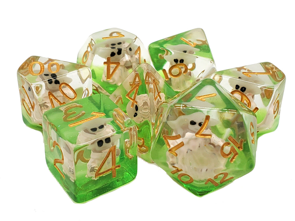 Old School Dice 7 Piece RPG: Infused - Baby Goblin
