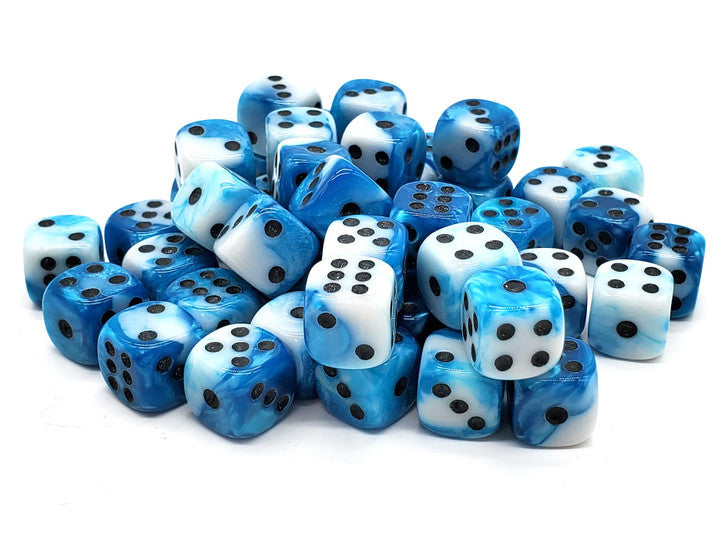 Old School Dice: Bag O' D6's 12mm 50 ct - Vorpal Baby Blue & White