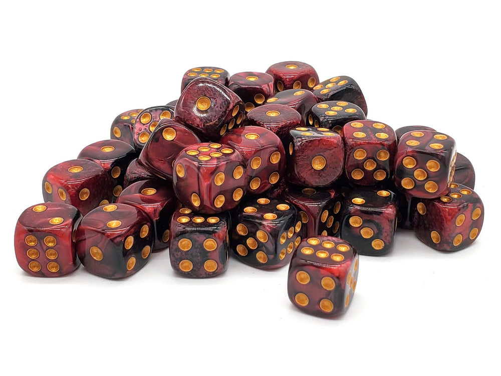 Old School Dice: Bag O' D6's 12mm 50 ct - Vorpal Blood Red & Black