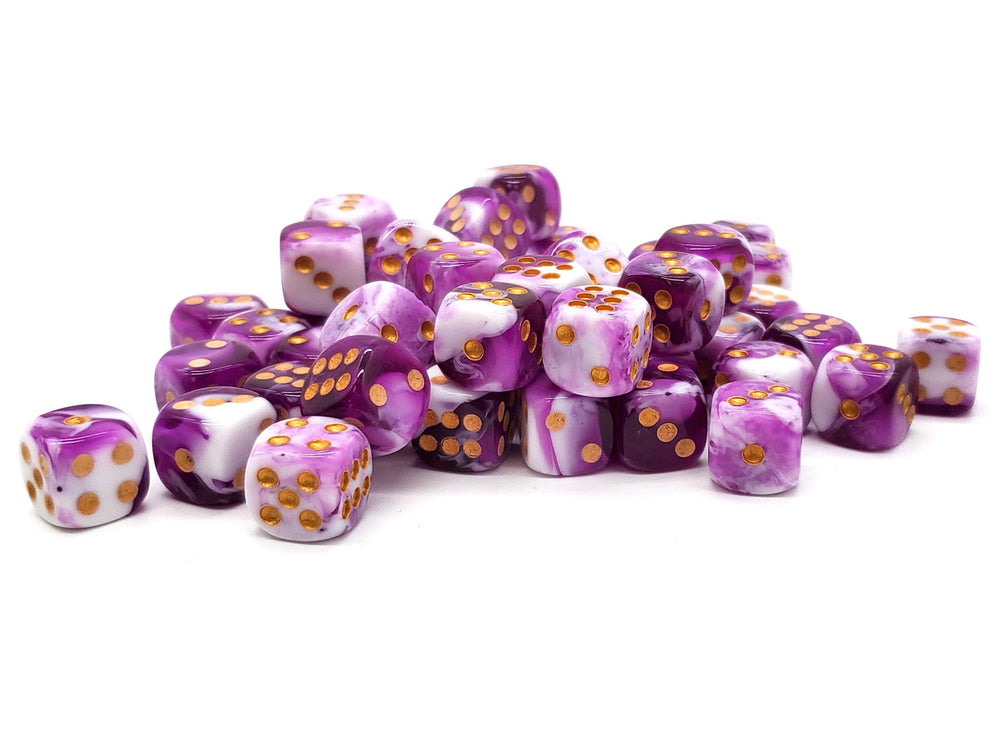 Old School Dice: Bag O' D6's 12mm 50 ct - Vorpal Purple & White