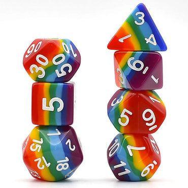 Foam Brain Dice: Opaque Rainbow Layered