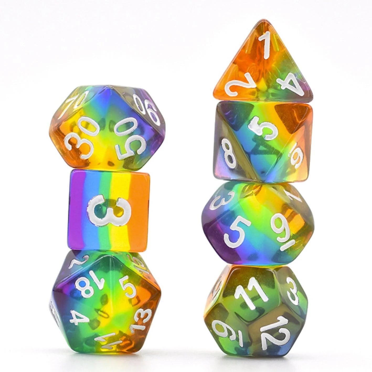 Foam Brain Dice: Translucent Rainbow