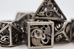 Foam Brain Dice-Dragon Essence: Silver [Hollow Metal]