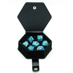 Foam Brain Dice: Textured Turquoise Shades of Blue - Engraved