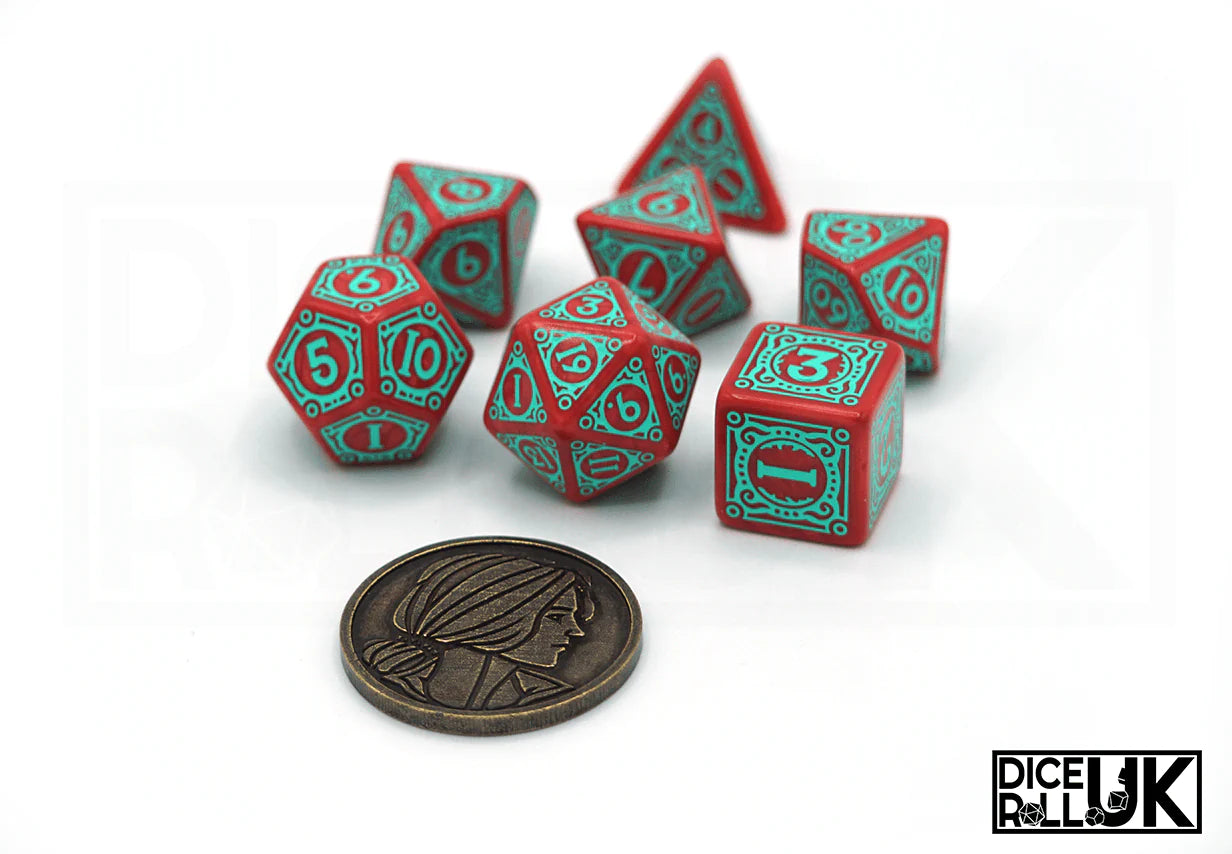 The Witcher Dice Set: Triss [Red & Teal]