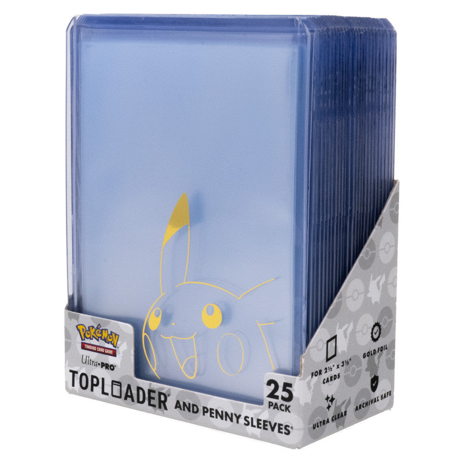 Ultra PRO: Pikachu Toploader and Penny Sleeve Combo (25 Toploaders + 25 Penny Sleeves)
