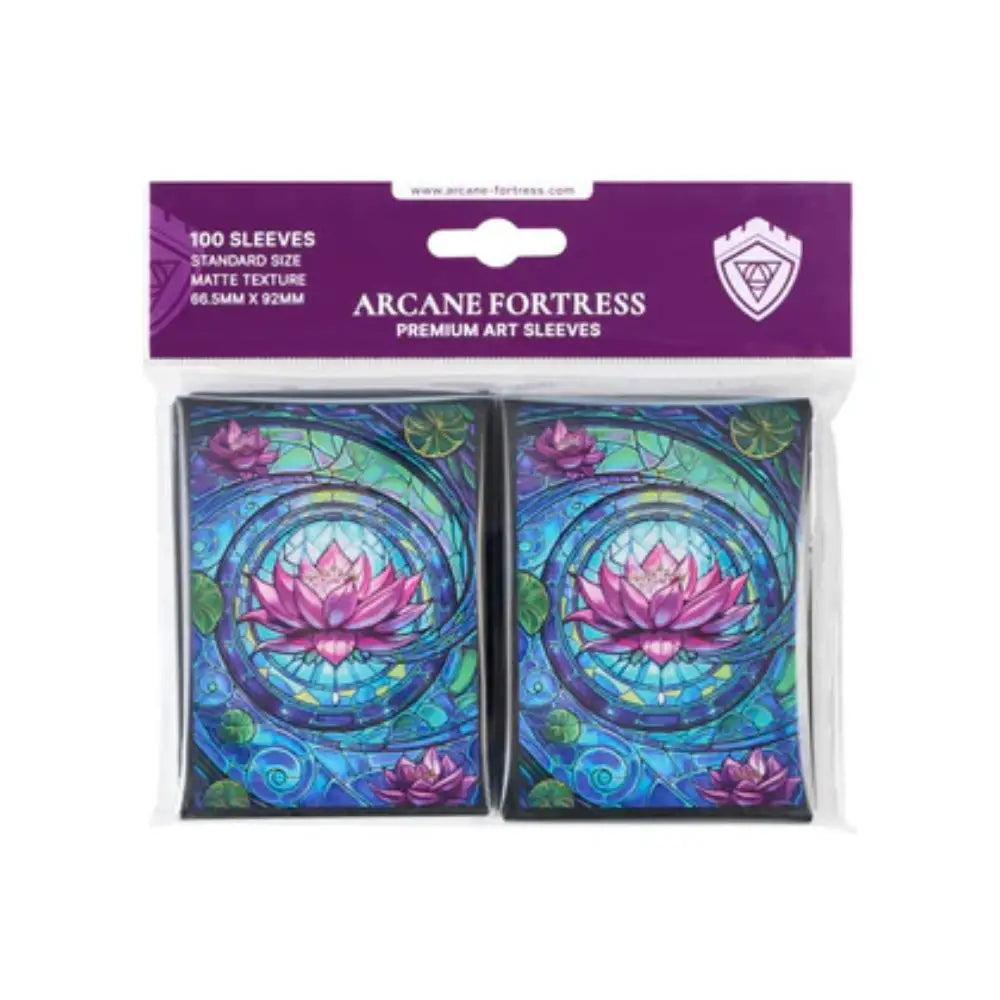 Arcane Fortress: Premium Art Sleeves - Stained Glass Blossom Grace (100ct)