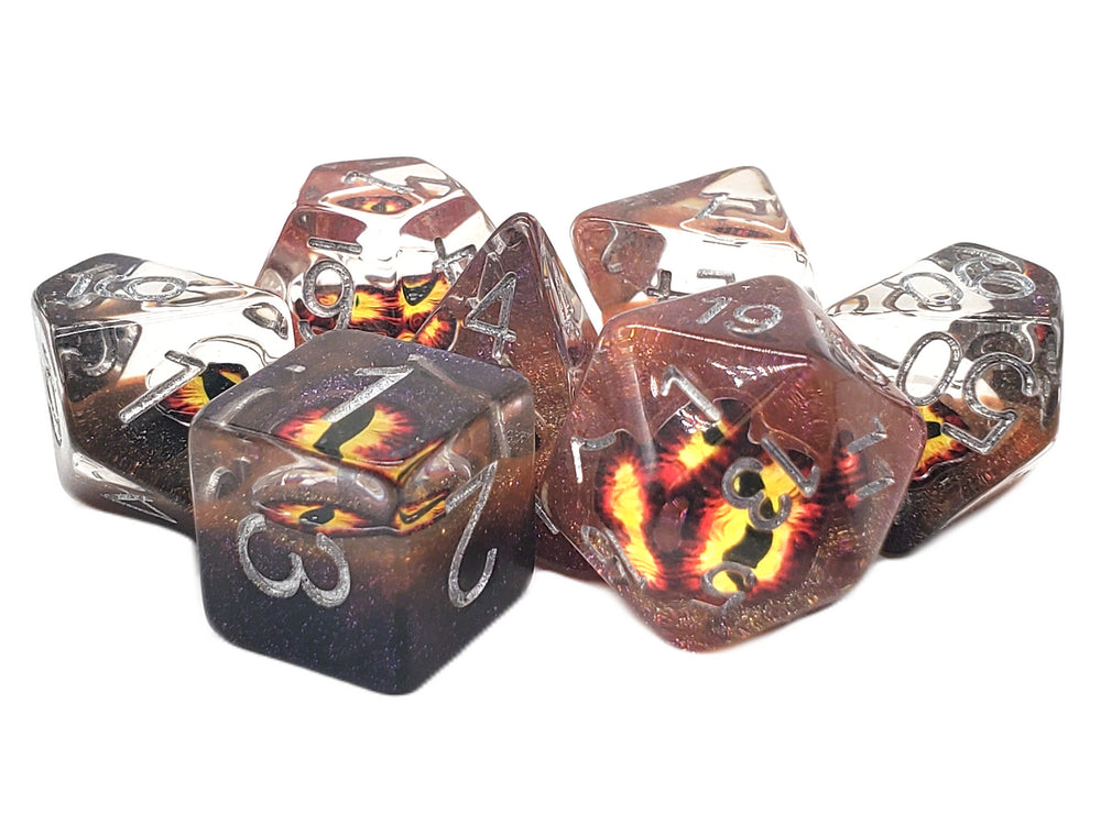 Old School Dice: Infused - Dragon Eye (Brown)
