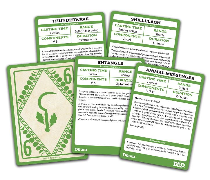 Dungeons & Dragons: Spellbook cards (Druid)