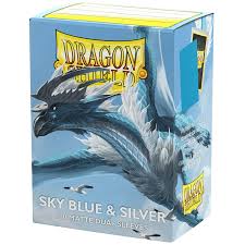 Dragon Shield Sleeves: Standard DUAL- Matte Sky Blue & Silver (100 ct.)