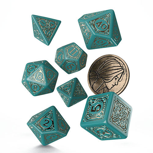 The Witcher Dice Set: Triss [Teal & Gold]