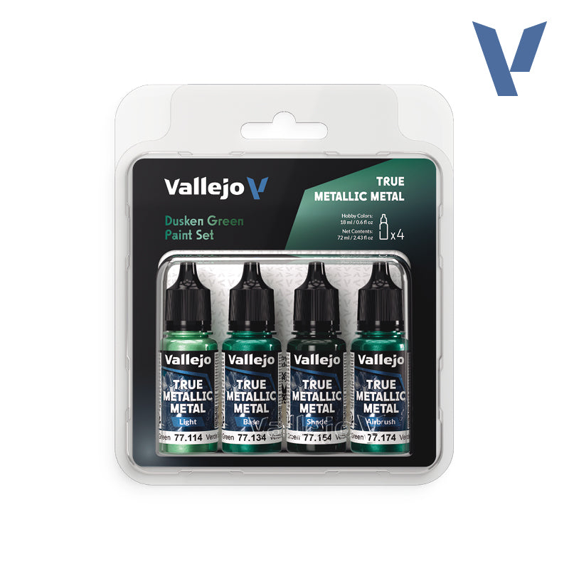 Vallejo True Metallic Metal: Dusken Green (4 Color Set)