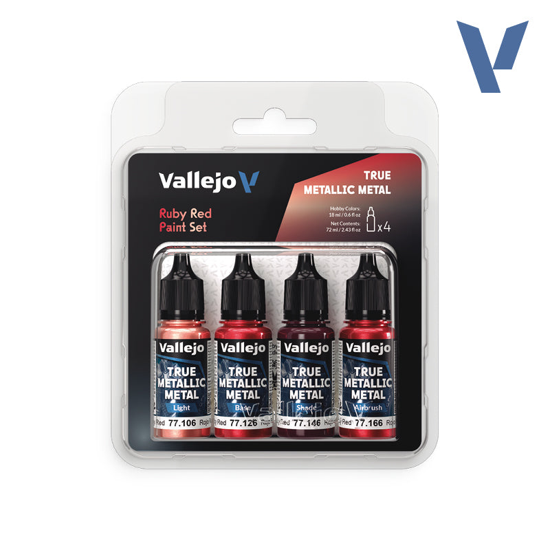 Vallejo True Metallic Metal: Ruby Red (4 Color Set)